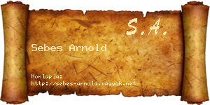Sebes Arnold névjegykártya